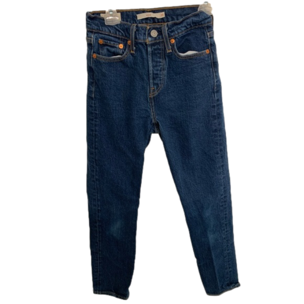 Levis Wedgie Jeans Premium Size 23 Dark Blue Wash - Picture 2 of 9